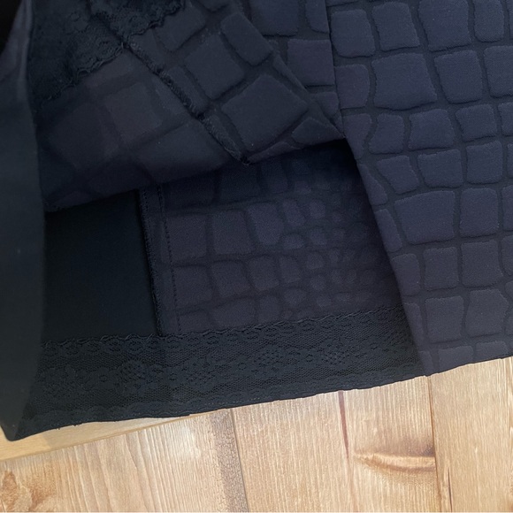 Lafayette 148 New York Black 3/4 Sleeve Crew Neck Black Knee Length Dress - Picture 9 of 14